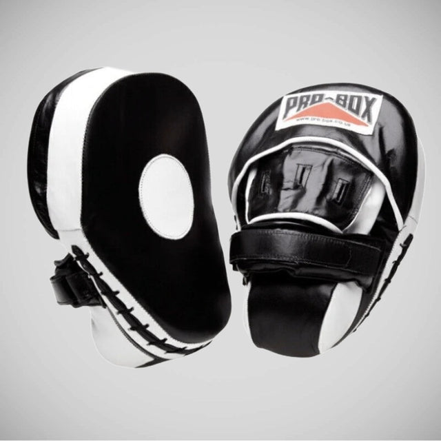 Pro-Box Hi-Impact Leather Coaching Focus Mitts Black/White