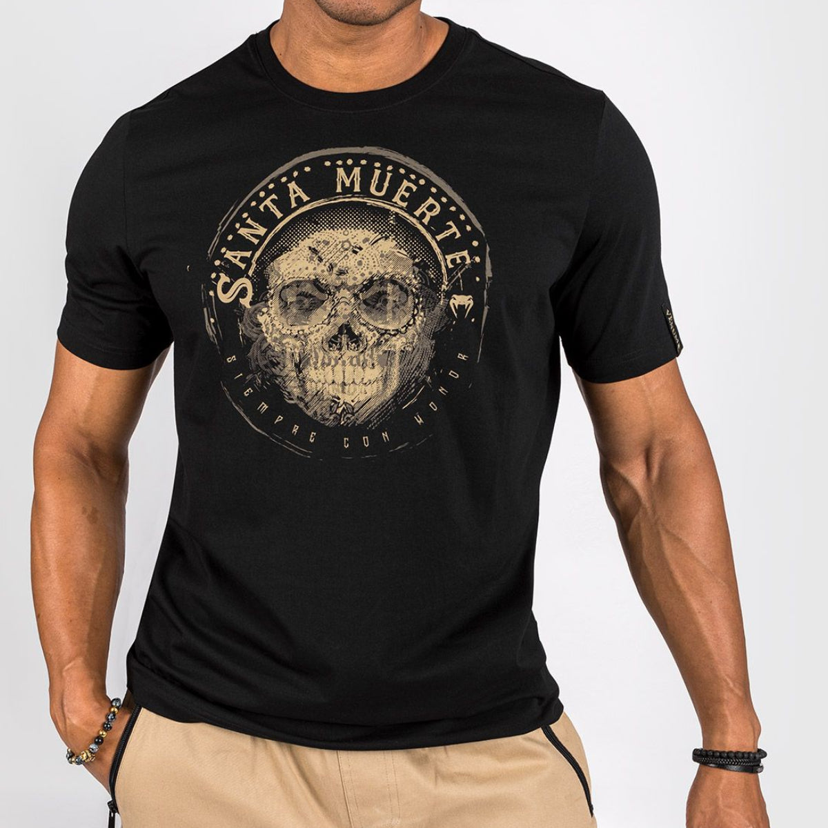 Venum Santa Muerte Tricou lateral întunecat negru/maro