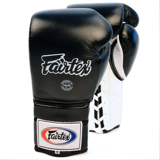 Fairtex BGL3 Lace-Up Boxing Gloves Black