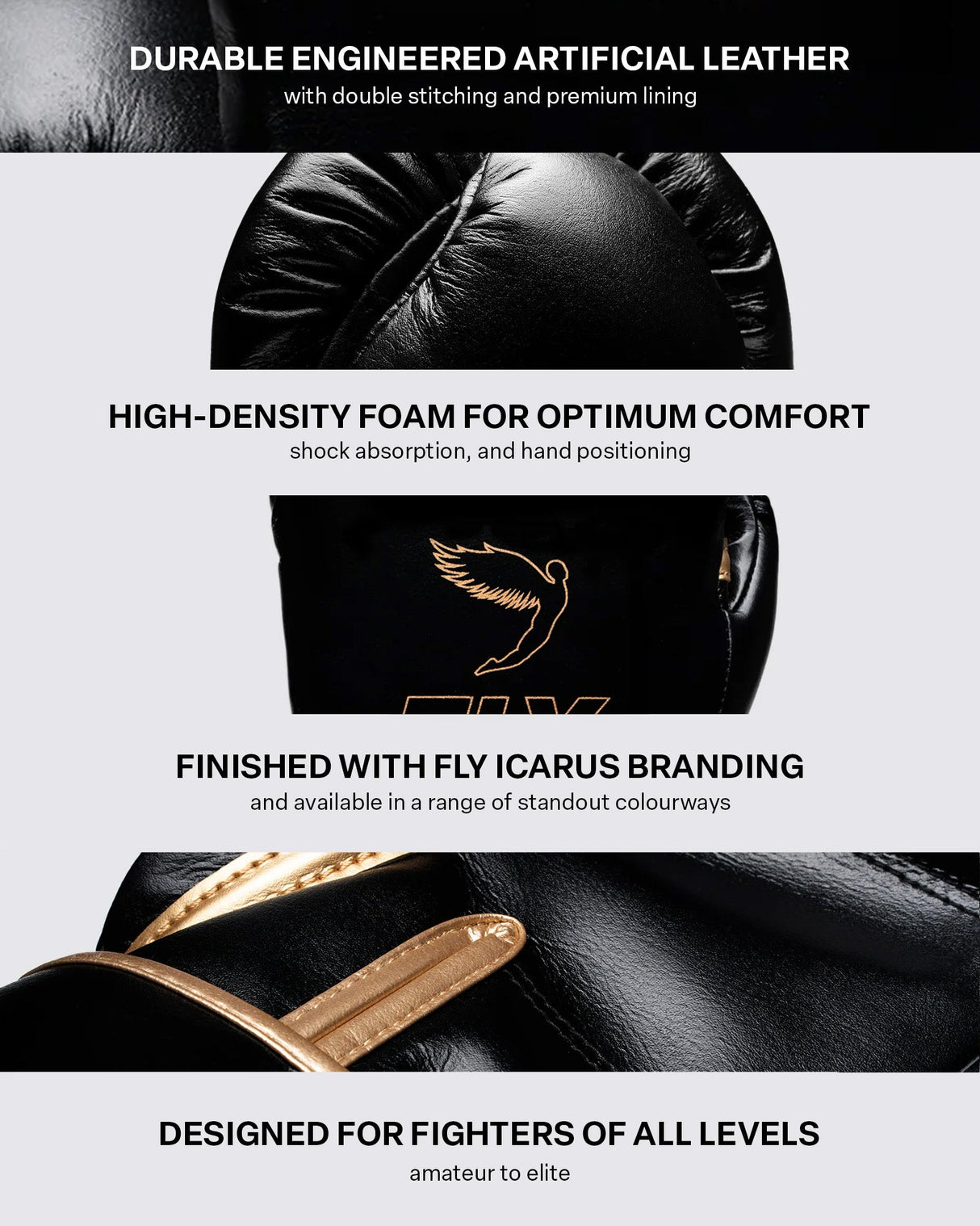 Fly Superloop Pro X 2 Boxing Gloves Black/Gold