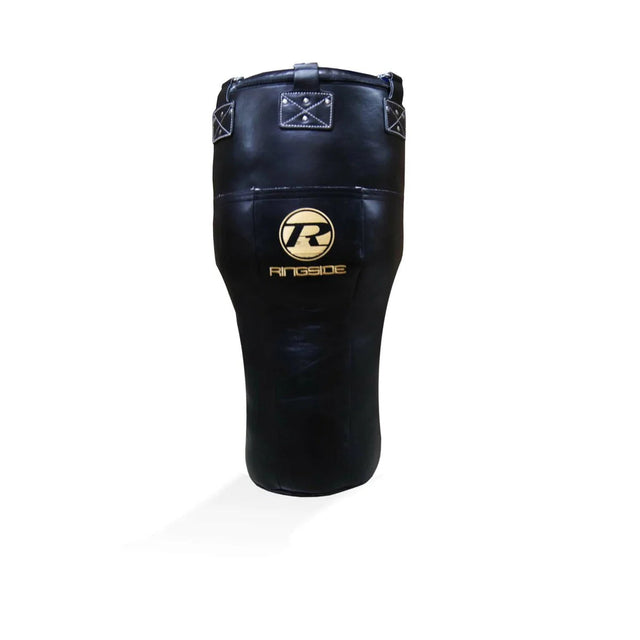 Black/Gold Ringside Buffalo Leather Angle Punch Bag