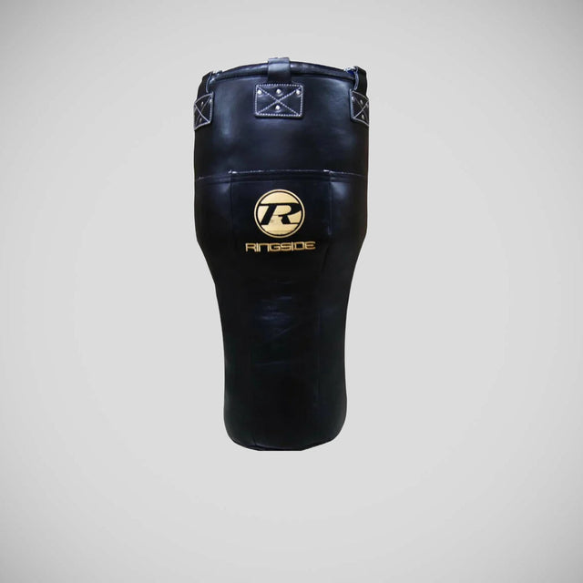 Black/Gold Ringside Buffalo Leather Angle Punch Bag