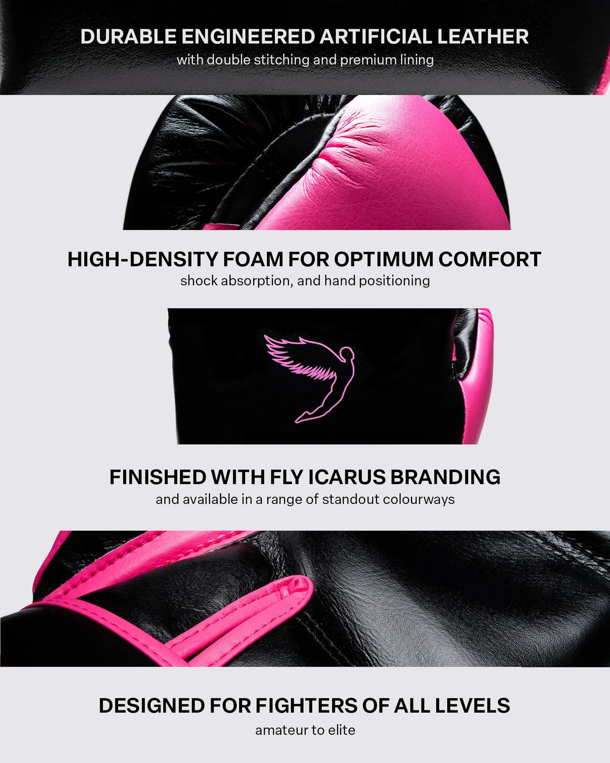 Fly Superloop Pro X 2 Boxing Gloves Black/Pink