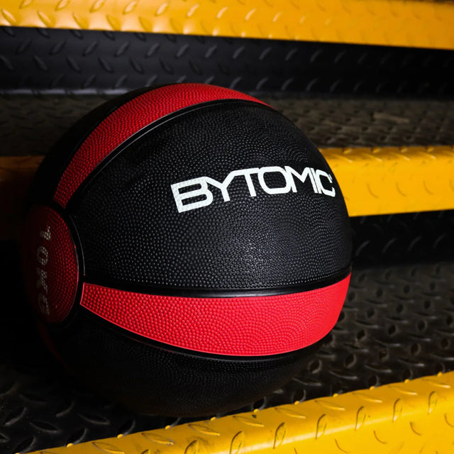 Bytomic 9kg Rubber Medicine Ball Black/Red
