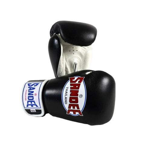 Black Sandee Authentic Leather Boxing Gloves