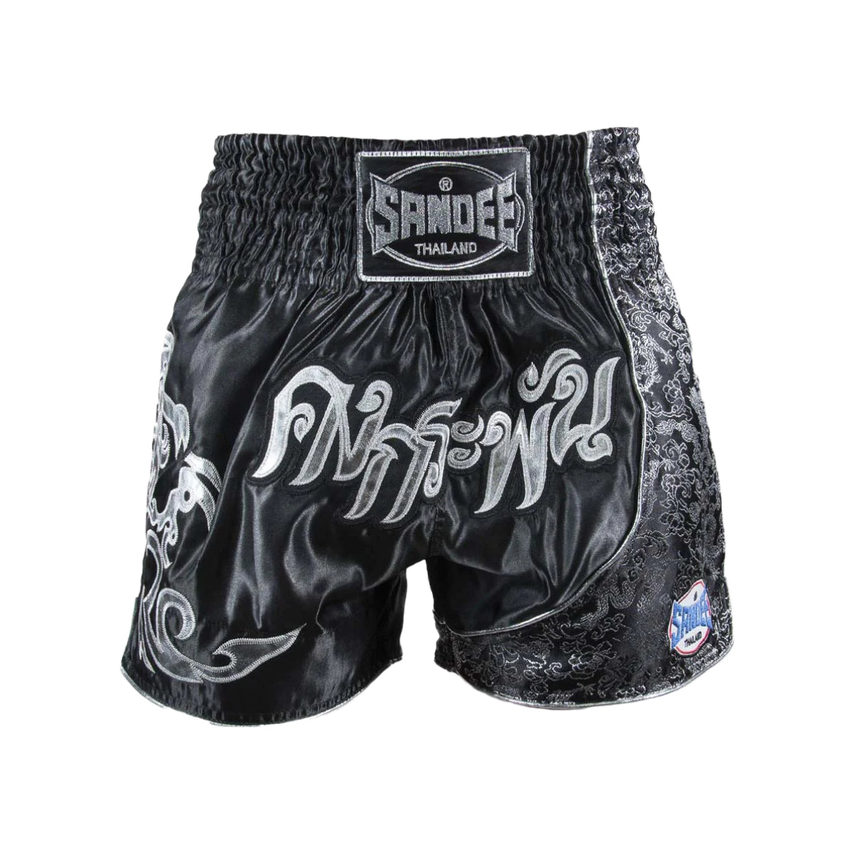 Sandee Unbreakable Thai Shorts Black/Silver