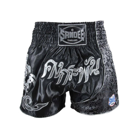 Black/Silver Sandee Unbreakable Thai Shorts