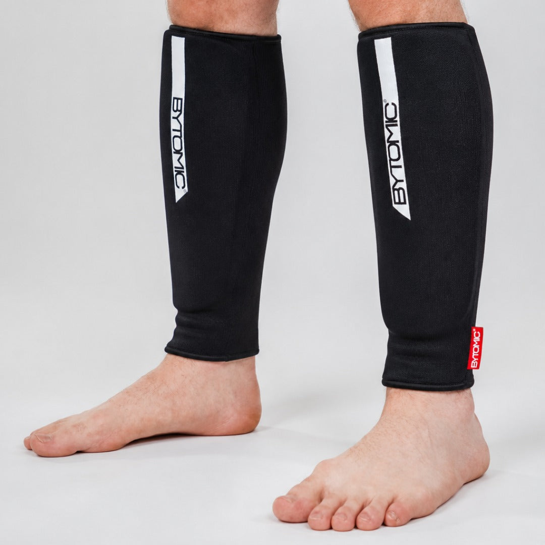 Bytomic Red Label Elasticated Shin Guards Black/White