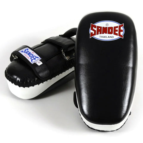 Black/White Sandee Leather Curved Thai Pads