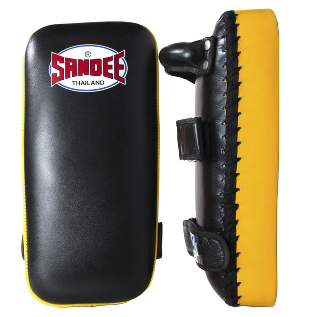 Sandee Extra Thick Flat Thai Kick Pads Black/Yellow