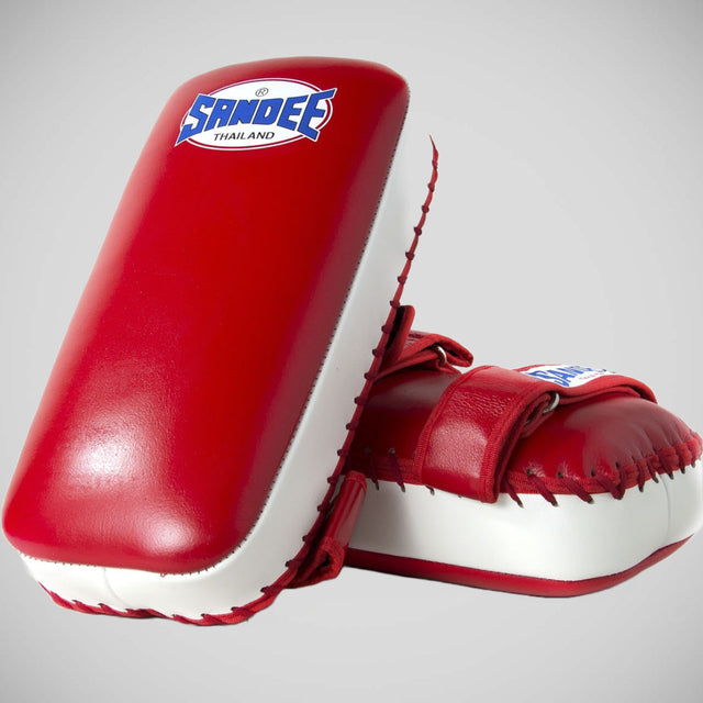 Sandee Extra Thick Flat Thai Kick Pads Red/White