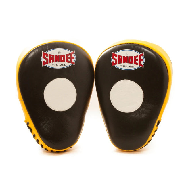 Sandee Leather Authentic Curved Focus Mitts Black/Yellow