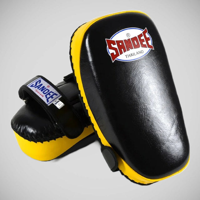 Sandee Leather Authentic Curved Thai Pads Black/Yellow
