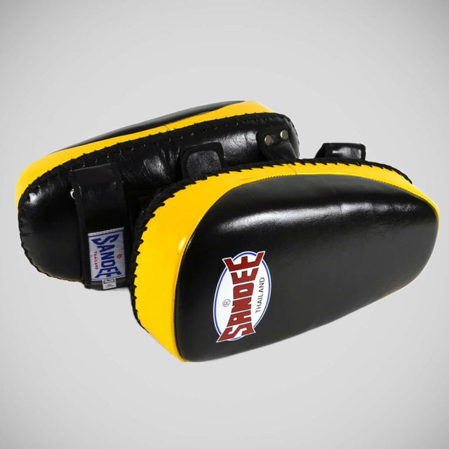 Sandee Leather Authentic Curved Thai Pads Black/Yellow