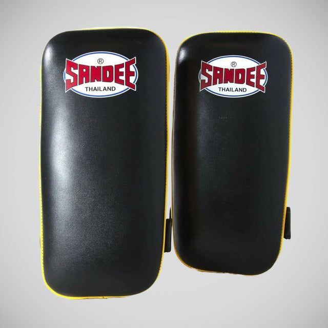 Sandee Leather Authentic Large Flat Thai Pads Black/Yellow
