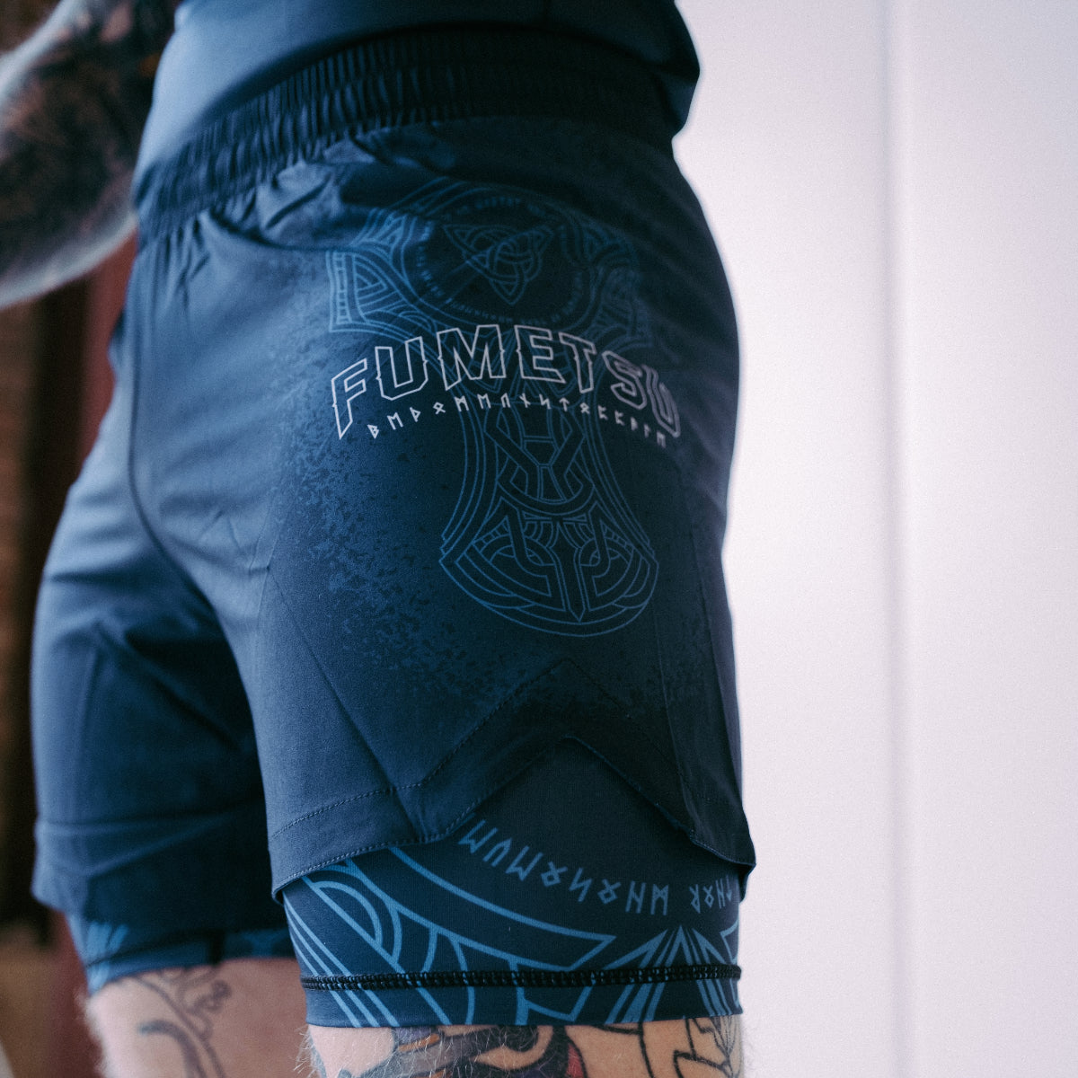 fumetsu mjolnir 듀얼 레이어는 반바지 파란색/블랙 싸움