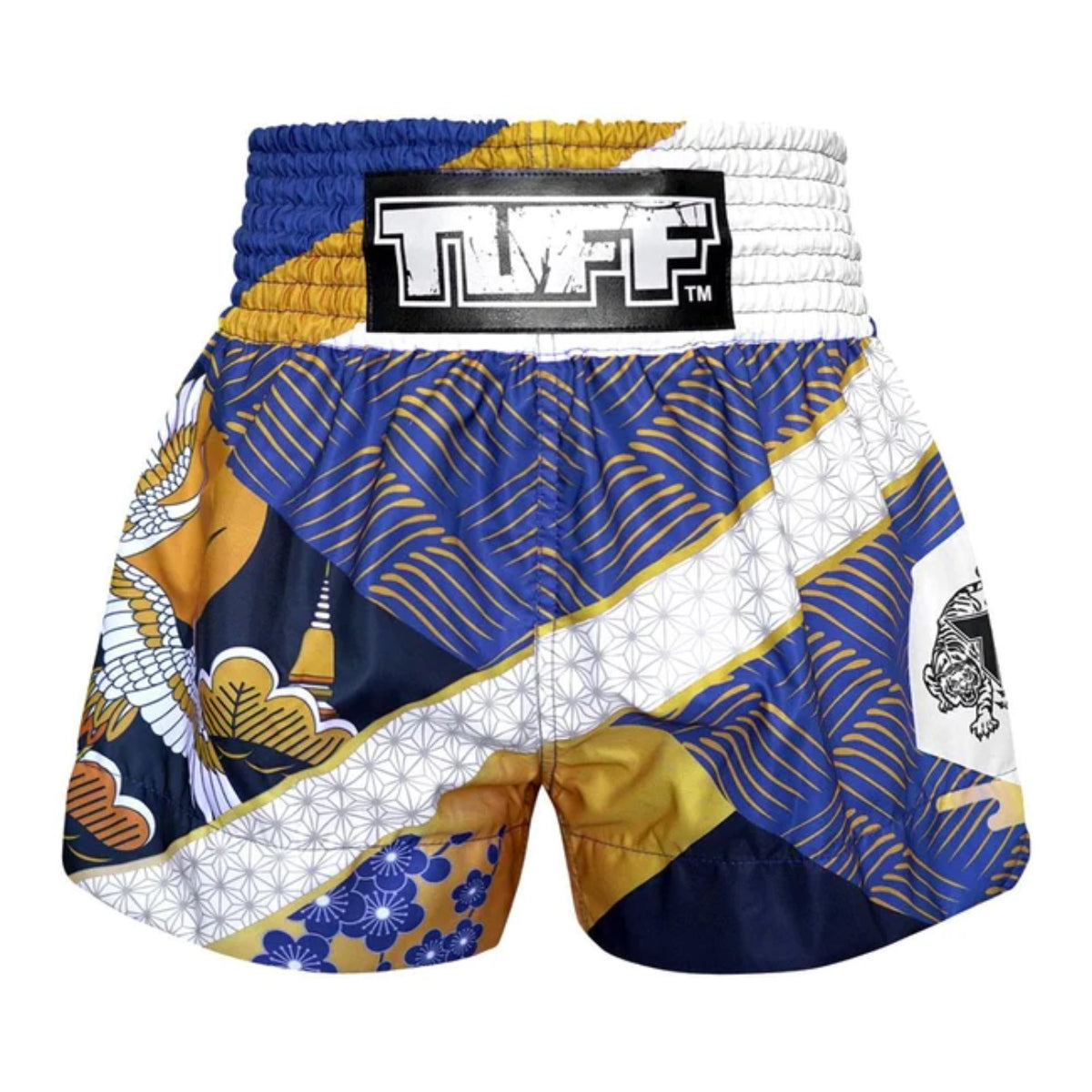 TUFF Sport MS651 Majestic Crane Muay Thai Shorts Blue
