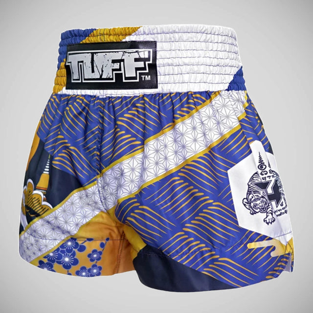 TUFF Sport MS651 Majestic Crane Muay Thai Shorts Blue