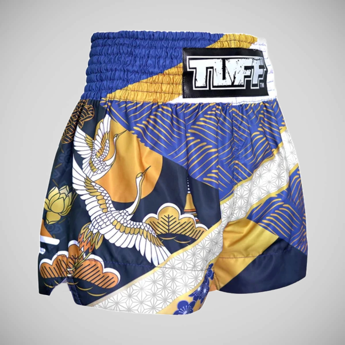 TUFF Sport MS651 Majestic Crane Muay Thai Shorts Blue