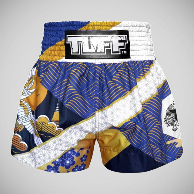TUFF Sport MS651 Majestic Crane Muay Thai Shorts Blue