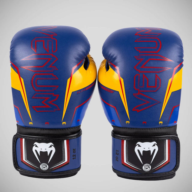Venum Elite Evo Boxing Gloves Blue/Yellow