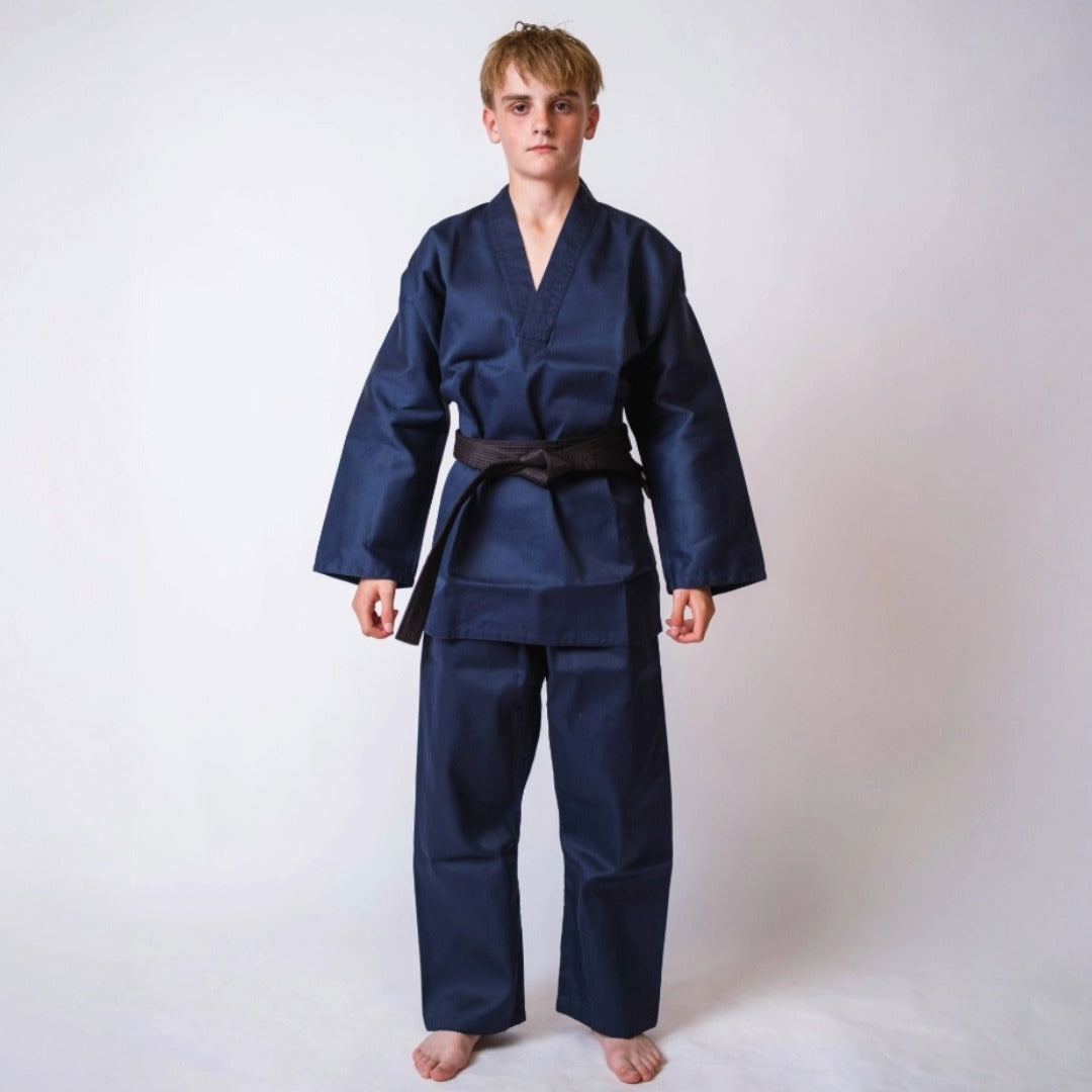 Bytomic Red Label V-Neck Kids Martial Arts Uniform Blue