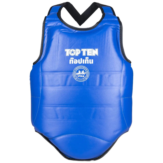 Top Ten Jot Muay IFMA Chest Guard Blue