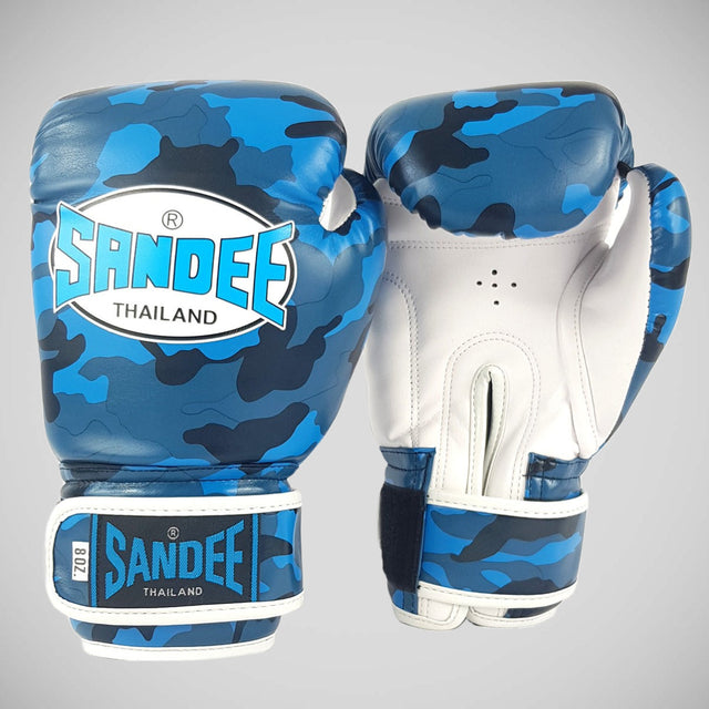 Sandee Camo Kids Boxing Gloves Blue/White