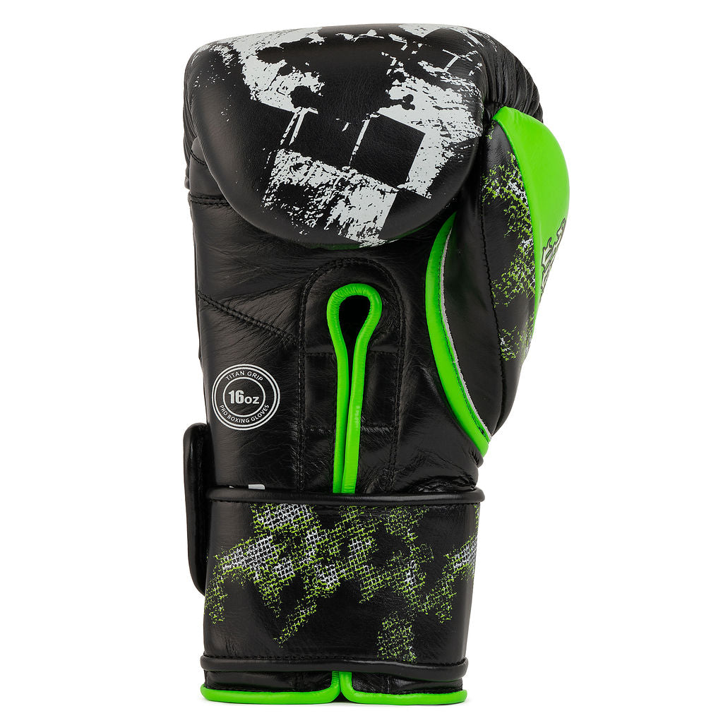 Bravose Limited Edition 16oz Velcro Boxing Gloves Black & Green
