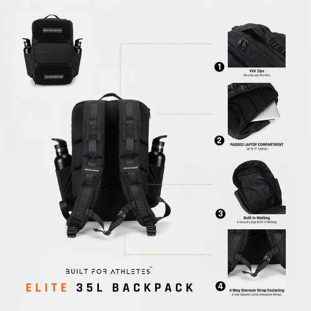 Gebaut für Athleten Elite 35L Rucksack schwarz