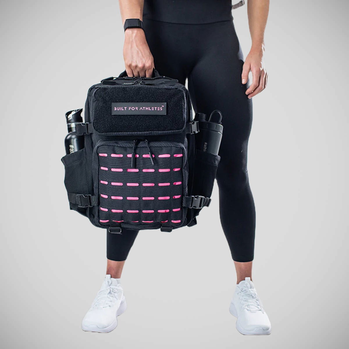 Black/Pink Built For Athletes Small Gym Backpack from Made4Fighters