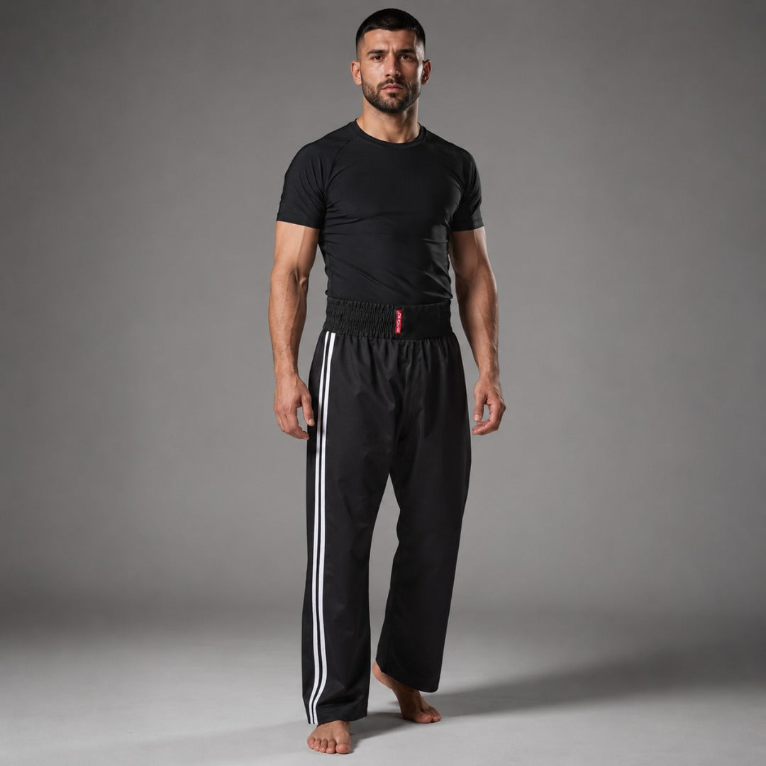 Bytomic Red Label Contact Pants with Stripe Black/White