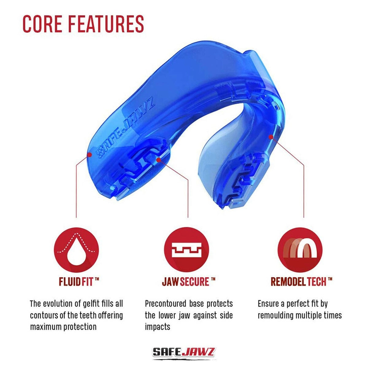 Safejawz Extra Ice Mouth Guard Clear/Blue