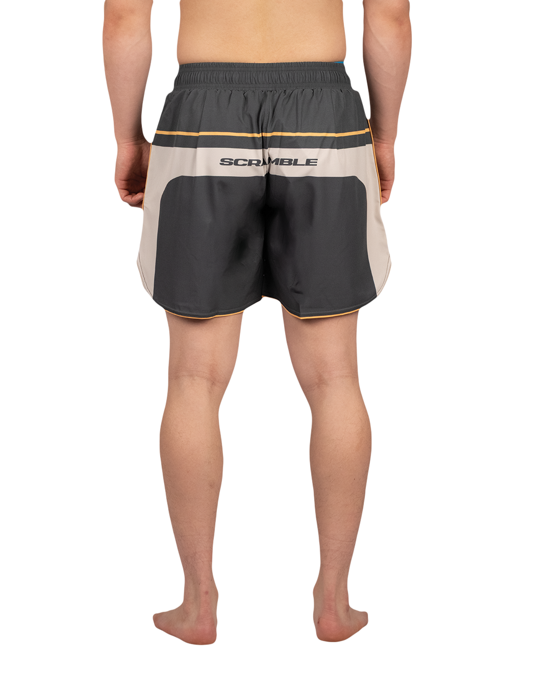 Scramble Duotone Grappling Shorts Black in black, stone and orange, view 4 of 6