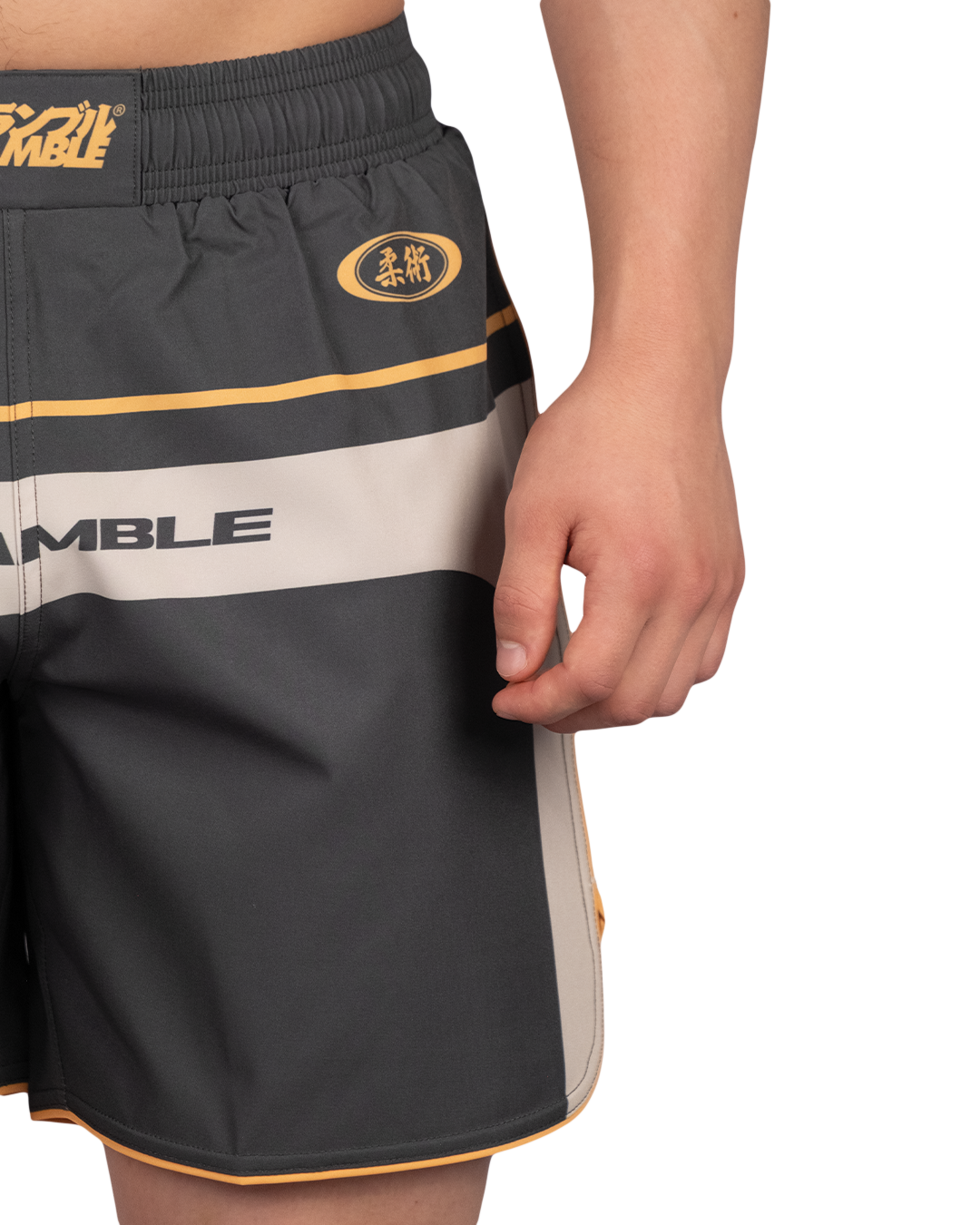 Scramble Duotone Grappling Shorts Black in black, stone and orange, view 6 of 6