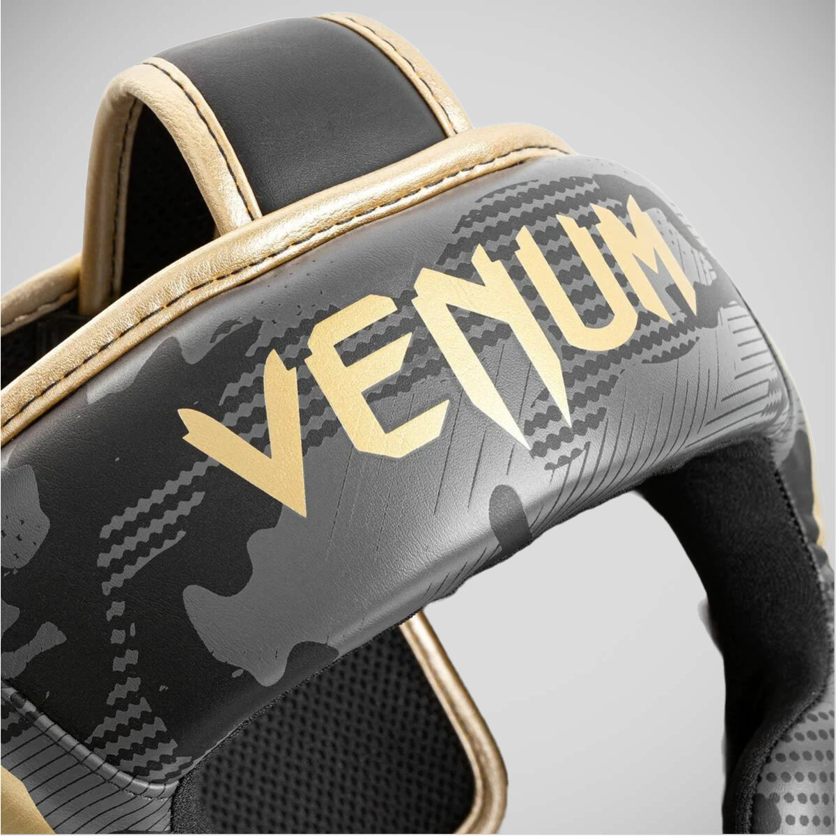 Venum Elite Head Guard Dark Camo/Gold