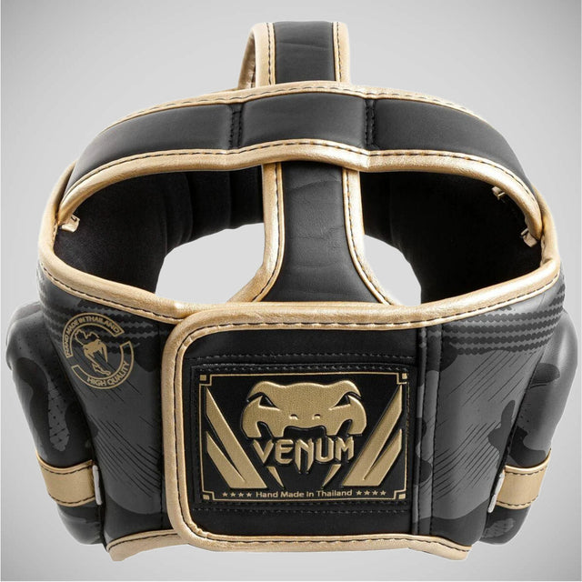 Venum Elite Head Guard Dark Camo/Gold
