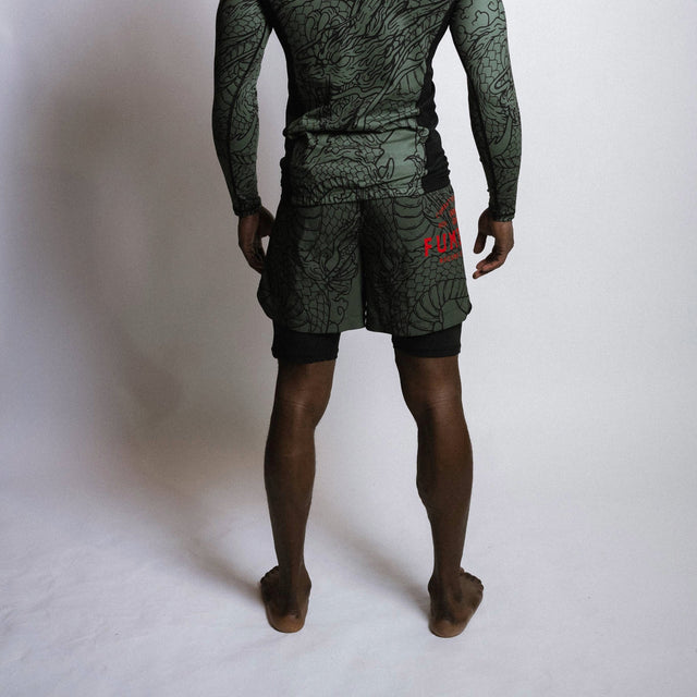 Fumetsu Dragon Slayer Dual Layer Shorts Khaki/Orange