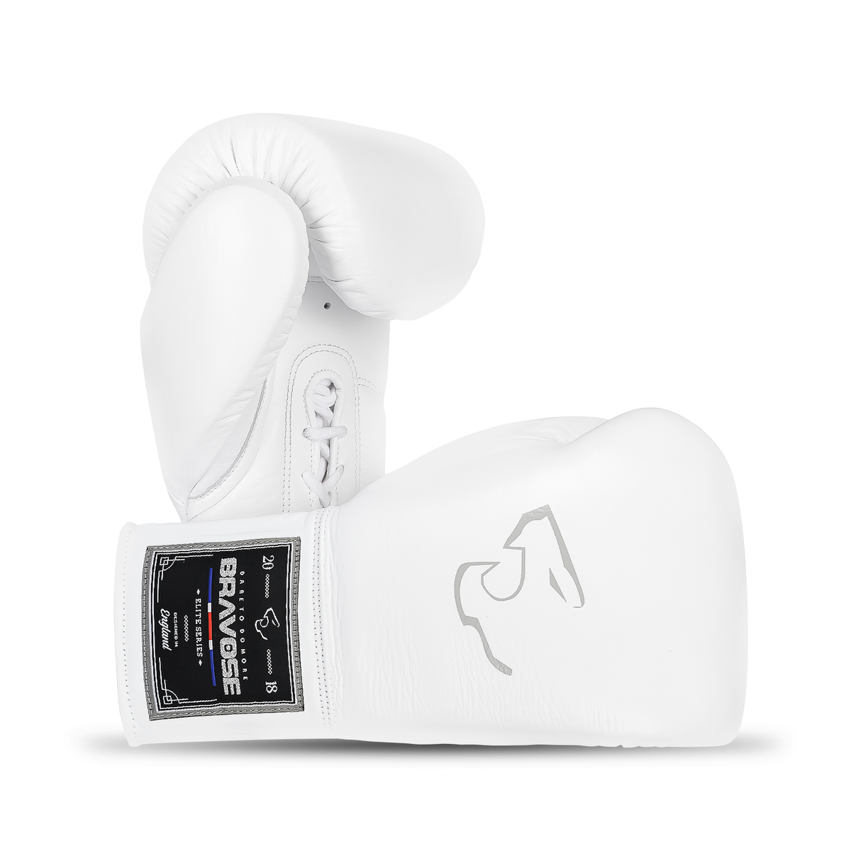 Bravose Elite Pro 2.0 Lace-Up Boxing Gloves White & Grey