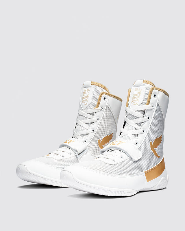 Fly Storm 2 Boxing Boots White/Gold