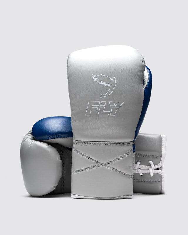 Fly Superlace Pro X 2 Boxing Gloves Grey/Space Blue