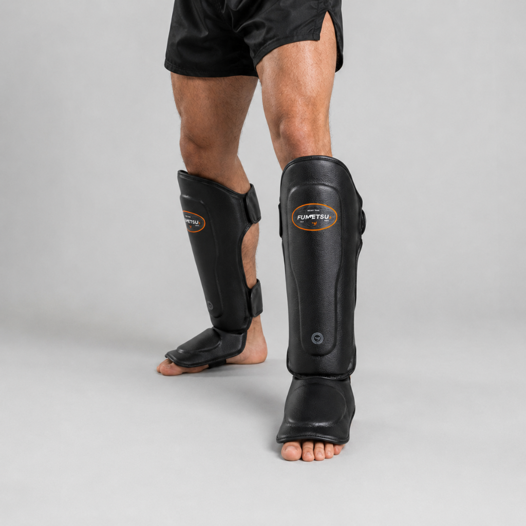 Fumetsu FMT1 Thai Shin Guards Black Lifestyle 4