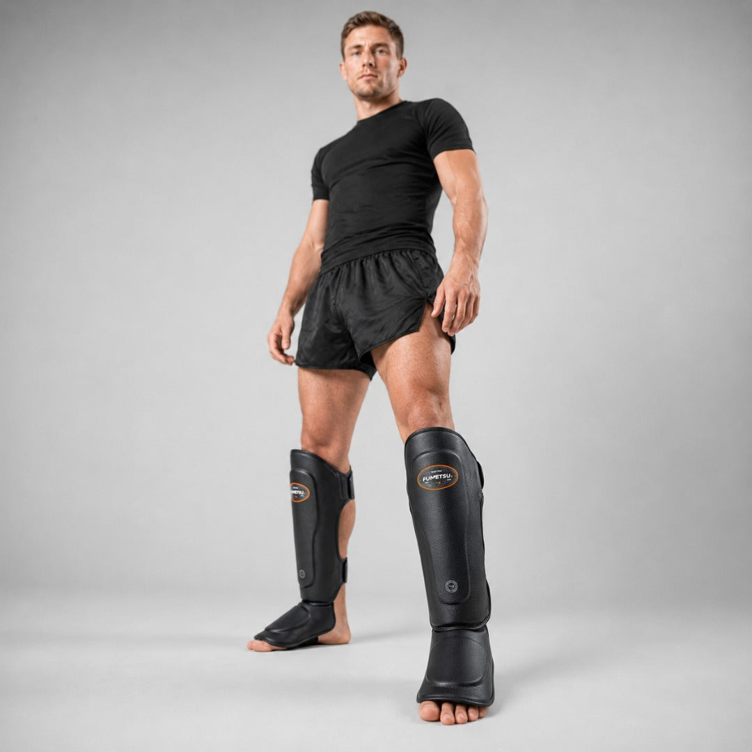 Fumetsu FMT1 Thai Shin Guards Black Lifestyle 3