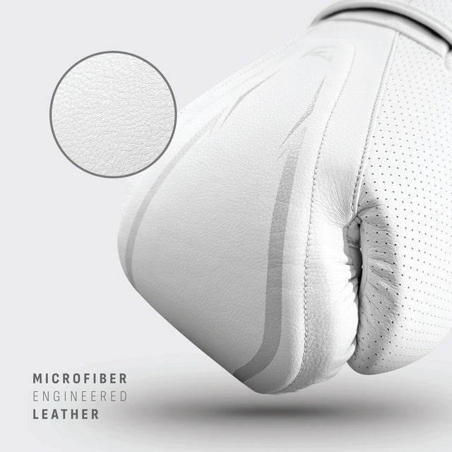 Fumetsu Alpha Pro MK2 Boxing Gloves White - design close-up