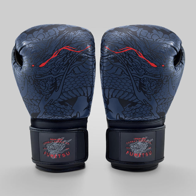 Fumetsu Dragon Slayer Boxing Gloves Blue/Black/Red - front view