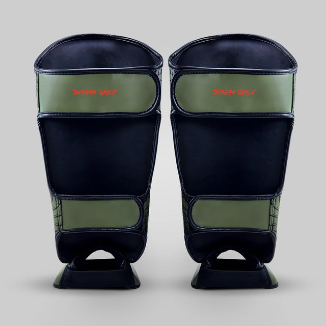 Fumetsu Dragon Slayer Shin Guards Khaki/Orange