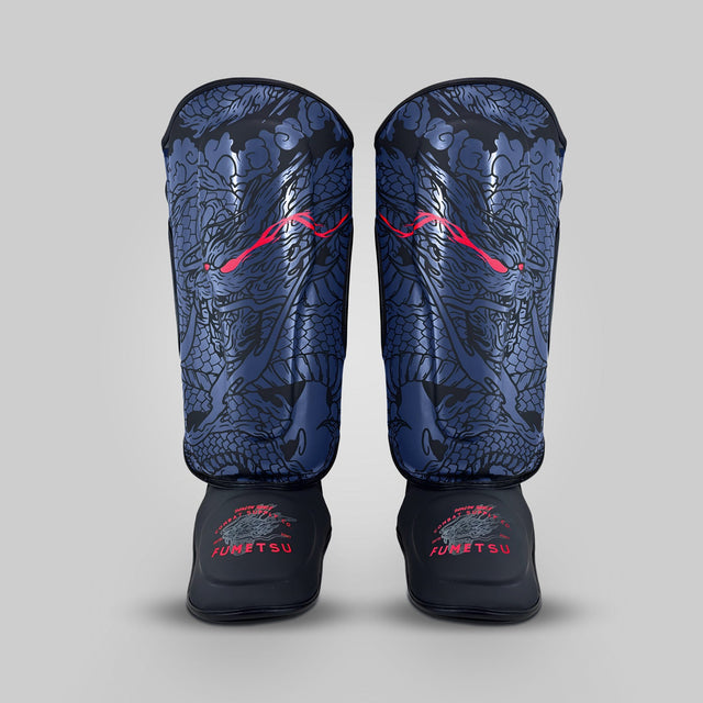 Fumetsu Dragon Slayer Shin Guards Blue/Black/Red