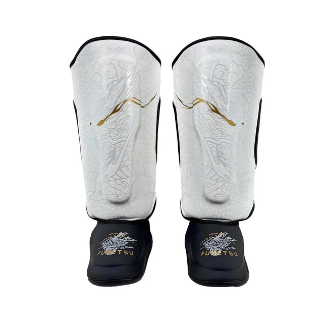 Fumetsu Dragon Slayer Shin Guards White/Black/Gold