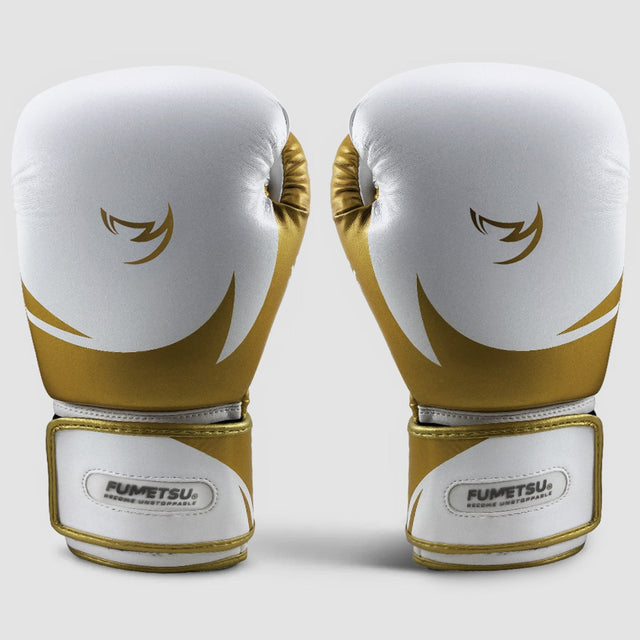Fumetsu Ghost S3 Boxing Gloves White/Gold - front view