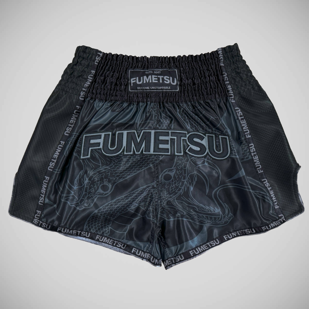 Fumetsu anaconda muay thai pantalones cortos negros/negros